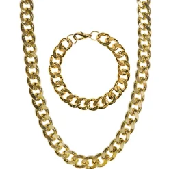 Pimp Halskæde Og Armbånd Guld