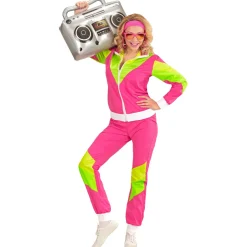 Pink 80'er Træningdragt Kostume