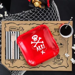 Piratfest Paptallerkener Rød