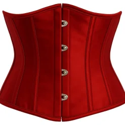 Pirat Satin Korset Rød