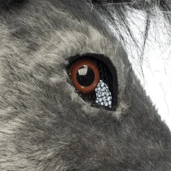 Plys Æsel Halvmaske Grå