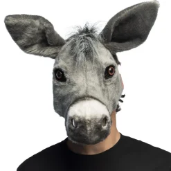 Plys Æsel Halvmaske Grå