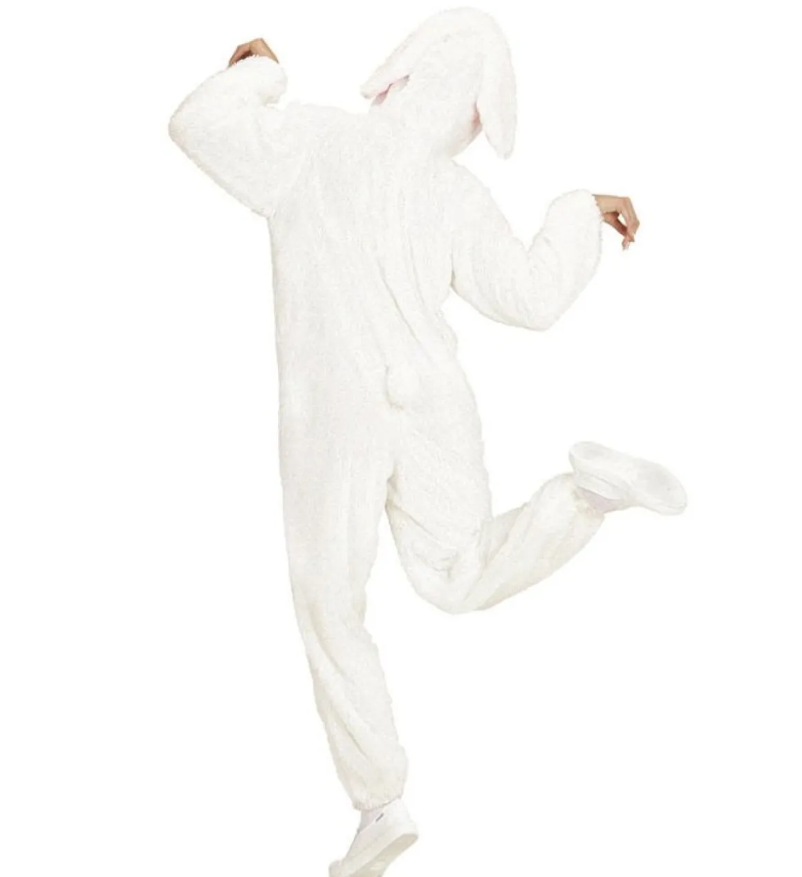 Plysset Hvid Kanin Kostume