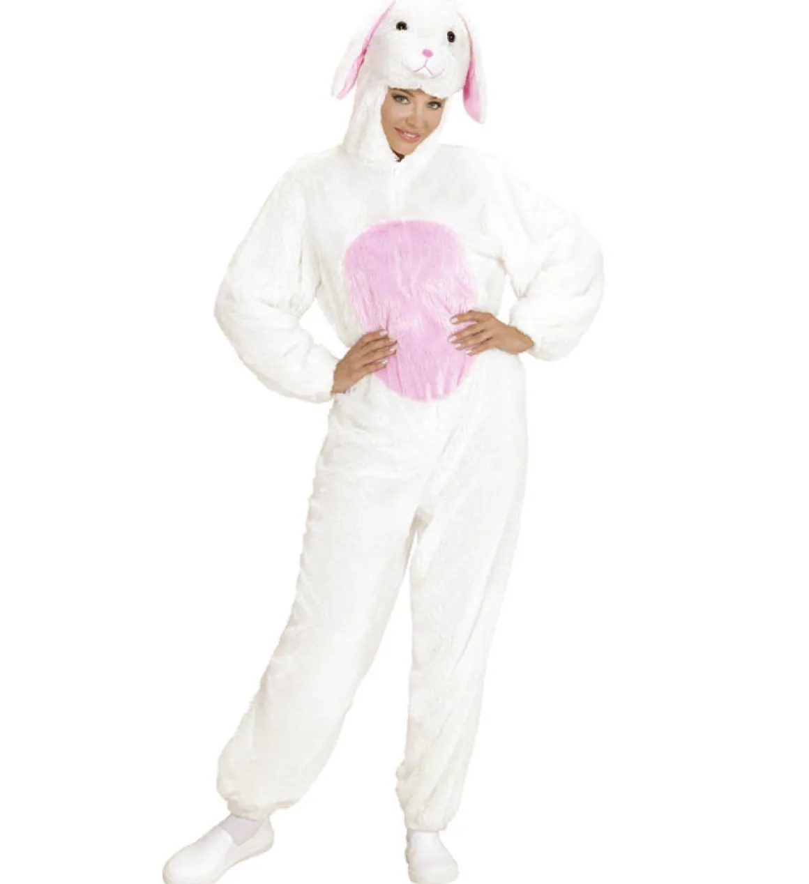 Plysset Hvid Kanin Kostume