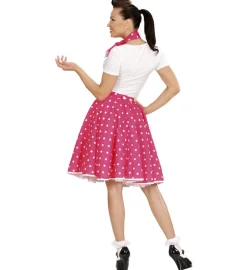 Polka 50'er Nederdel Pink