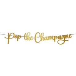 Pop the Champagne Bogstavbanner Guld