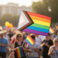 Progress Pride Flag På Pind