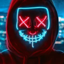 Purge LED Maske Lyseblå/Rød