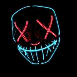 Purge LED Maske Lyseblå/Rød