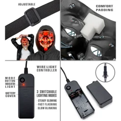 Purge LED Maske Rød