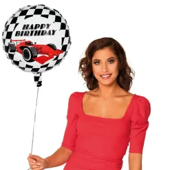 Racerbil Happy Birthday Folieballon