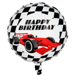 Racerbil Happy Birthday Folieballon