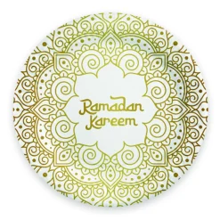 Ramadan Kareem Papirtallerkener Hvid/Guld