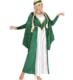 Renaissance Dronning Kostume Grøn