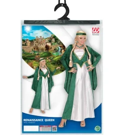 Renaissance Dronning Kostume Grøn