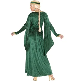 Renaissance Dronning Kostume Grøn