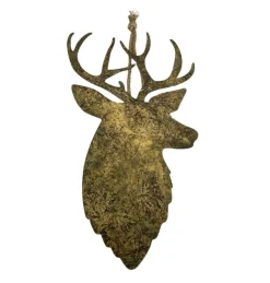 Rensdyrhoved Ophæng Grøn/Guld
