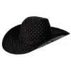 Rhinsten Cowboyhat Sort