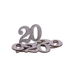 20 Års Bordkonfetti Sølv