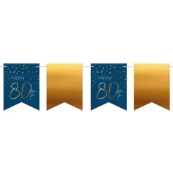 80 Års Flagguirlande True Blue