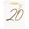 20 Års Gavepose Hvid/Guld