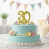 30 Års Glitter Kagelys Guld