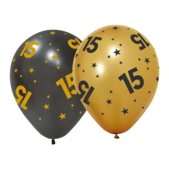 15 Års Golden Celebrations Latexballoner