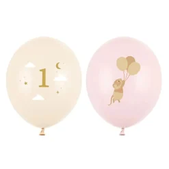 1 Års Mus Latexballoner Lyserød