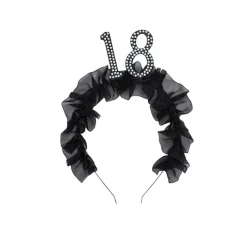 18-Års Perle Hårbøjle Sort