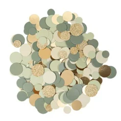 Rund Konfetti Oliven/Guld