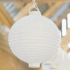 Rund LED Papirs Lanterne Hvid