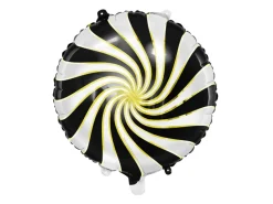 Rund Bolsje Folieballon Sort/Hvid