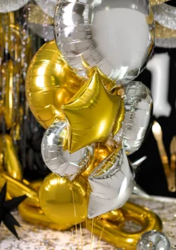 Rund Folieballon Metallisk Sølv