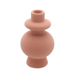 Rund Keramik Lysestage Terracotta
