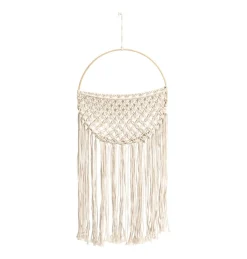 Rund Macrame Vægdekoration Hvid
