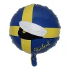 Rund Student Folieballon Blå/Gul