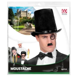 Selvklæbende Chaplin Overskæg Sort