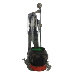 Skelet Med Gryde Halloweenfigur