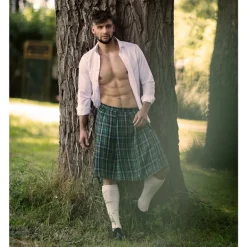 Skotsk Tartan Kilt Grøn