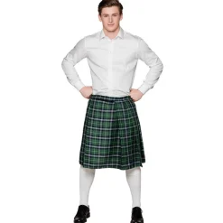 Skotsk Tartan Kilt Grøn