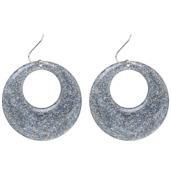 Sølv Glitter Øreringe