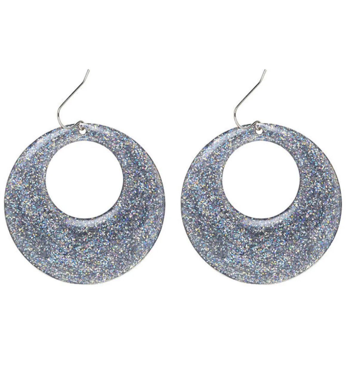 Sølv Glitter Øreringe