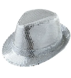 Sølv Paillet Fedora