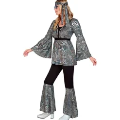 Sølvstribet 70'er Disko Kostume