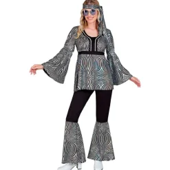 Sølvstribet 70'er Disko Kostume