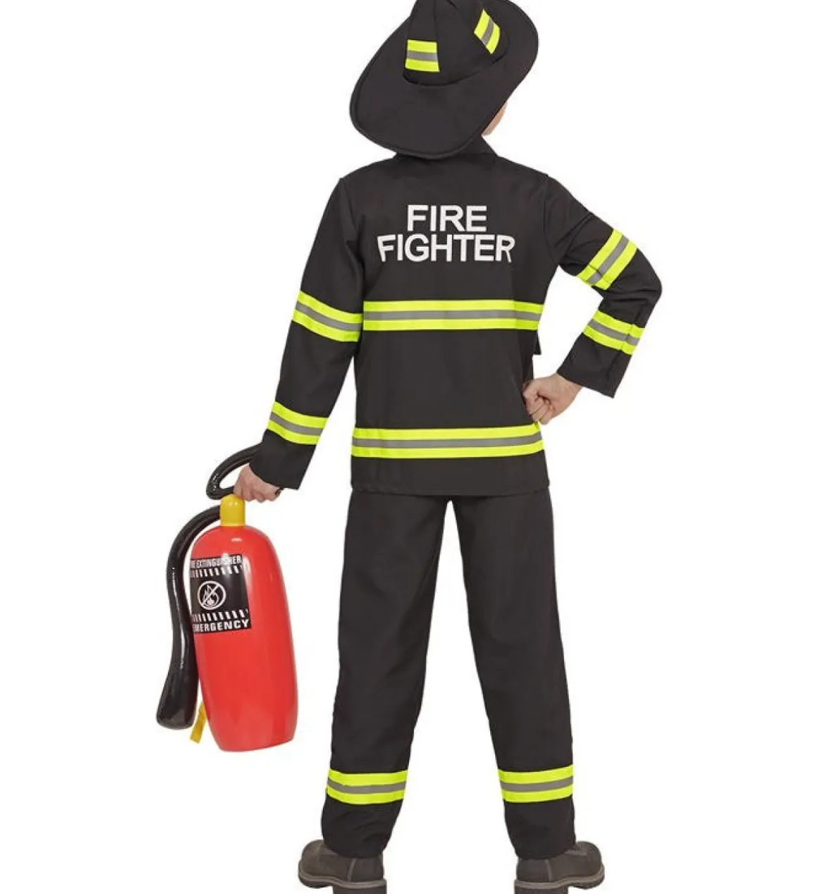 Sort Brandmand Børnekostume