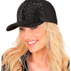Sort Strass Kasket