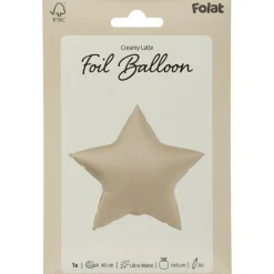 Stjerne Folieballon Creamy Latte