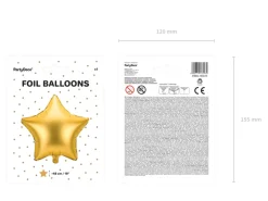 Stjerne Folieballon Mat Guld