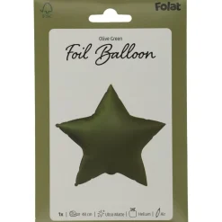 Stjerne Folieballon Olivengrøn